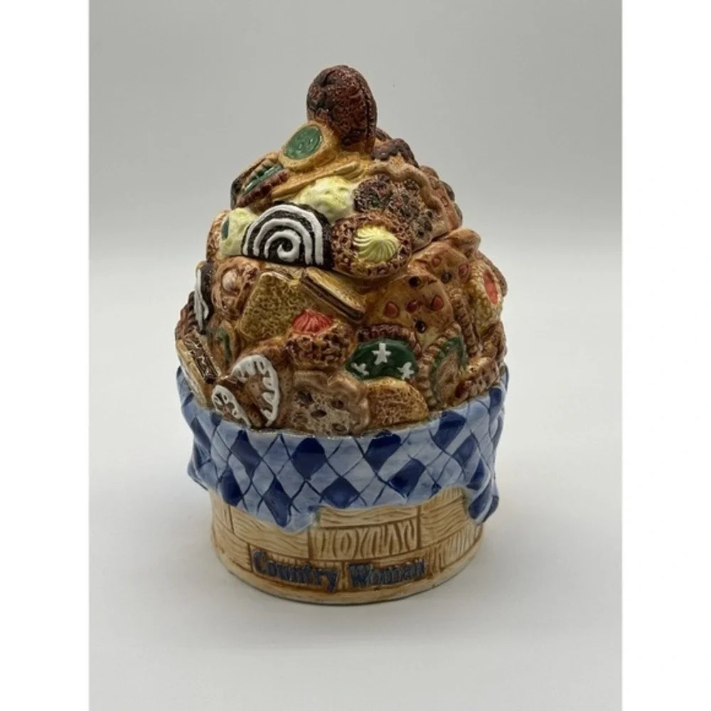 Cookie Jar Country Woman Basket Filled With  Cookies‎ Baked Goods Cardinal Inc